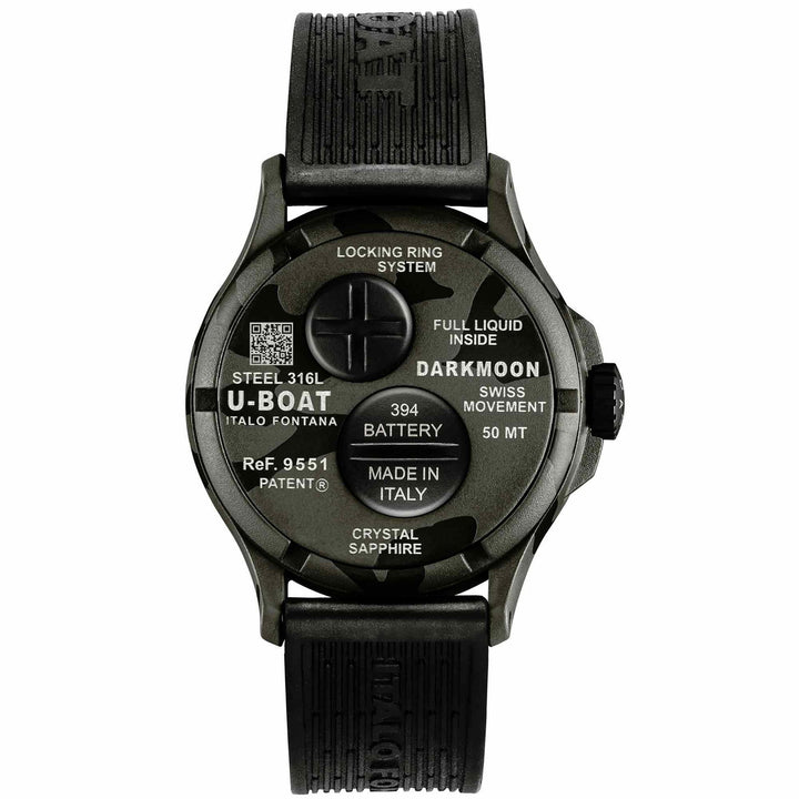 U-Boat 9551 Darkmoon 40mm Grey Curved Camouflage Wristwatch - H S Johnson