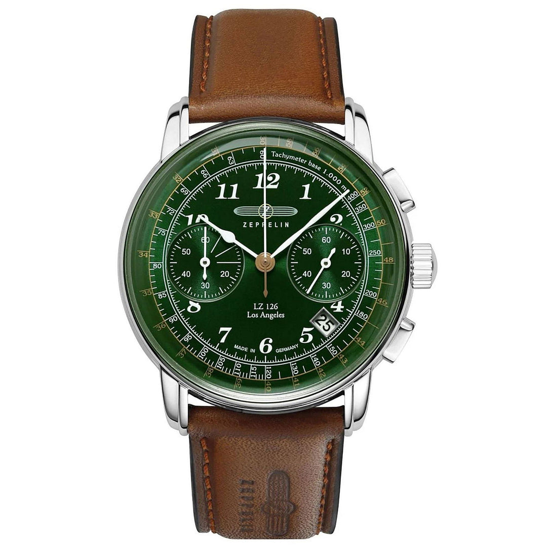 Zeppelin 7614-4 Los Angeles Chronograph Brown Leather Strap Wristwatch - H S Johnson