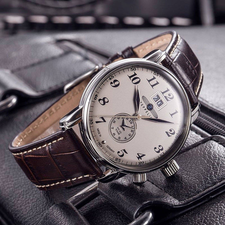 Zeppelin 7644-5 LZ127 Graf Cream Dial Dual Time Wristwatch - H S Johnson