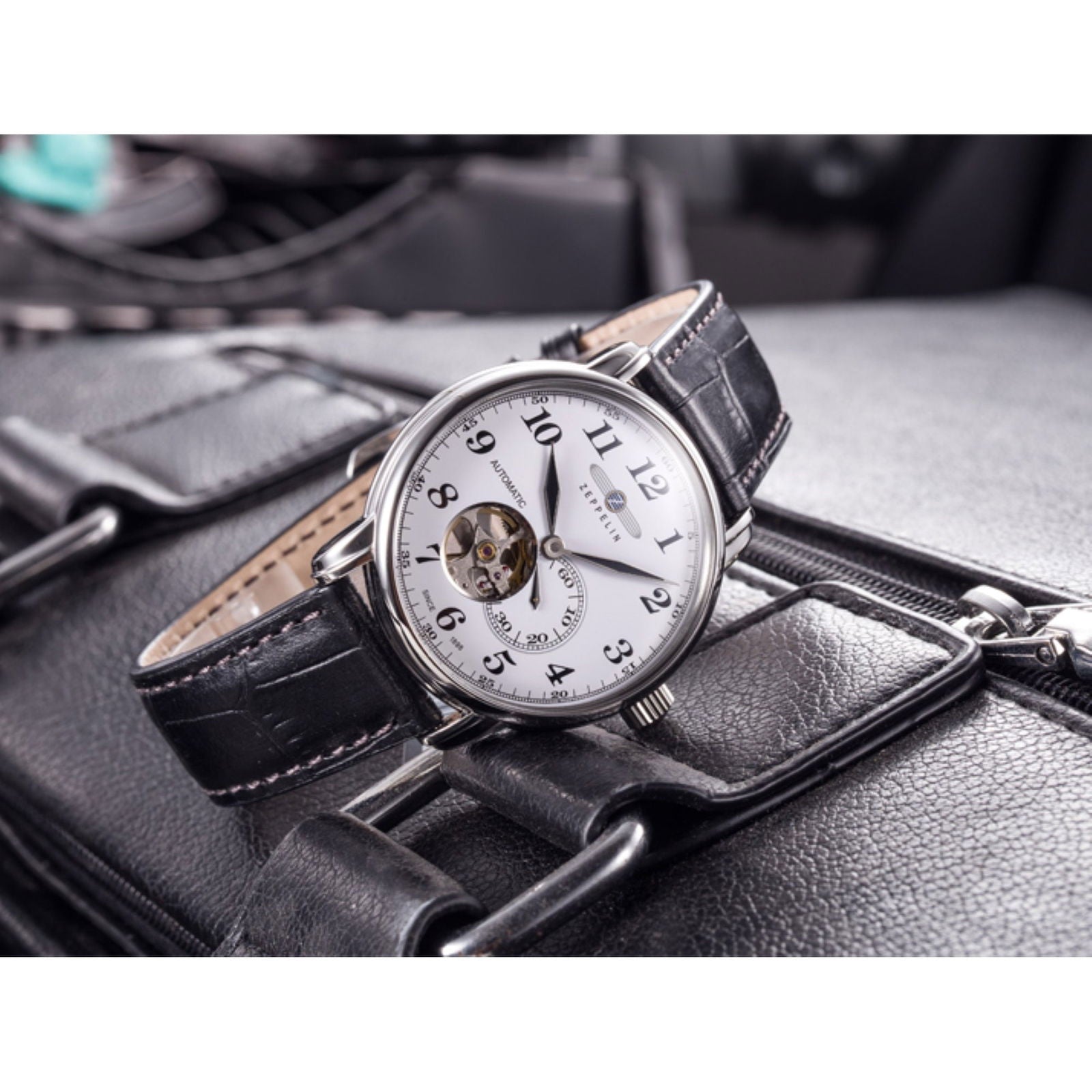 Zeppelin 7666-5 LZ127 Graf Cream Dial Automatic Wristwatch