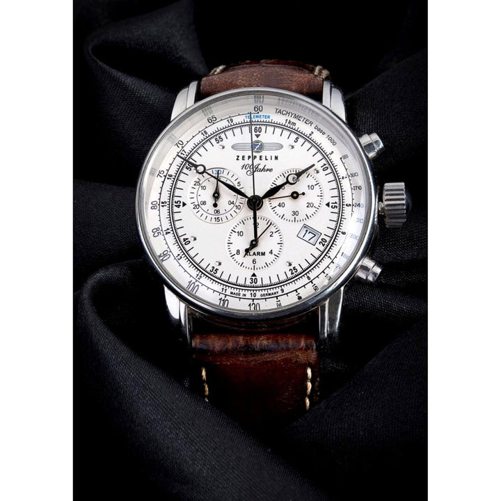 Zeppelin 7680-1 100 Years Silver Tone Dial Chronograph Wristwatch - H S Johnson