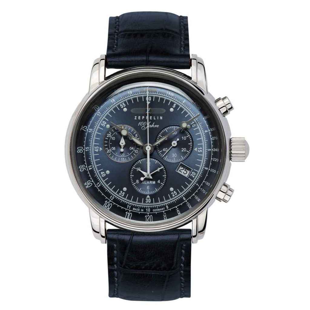 7680 3 Dial Leather Strap Watch