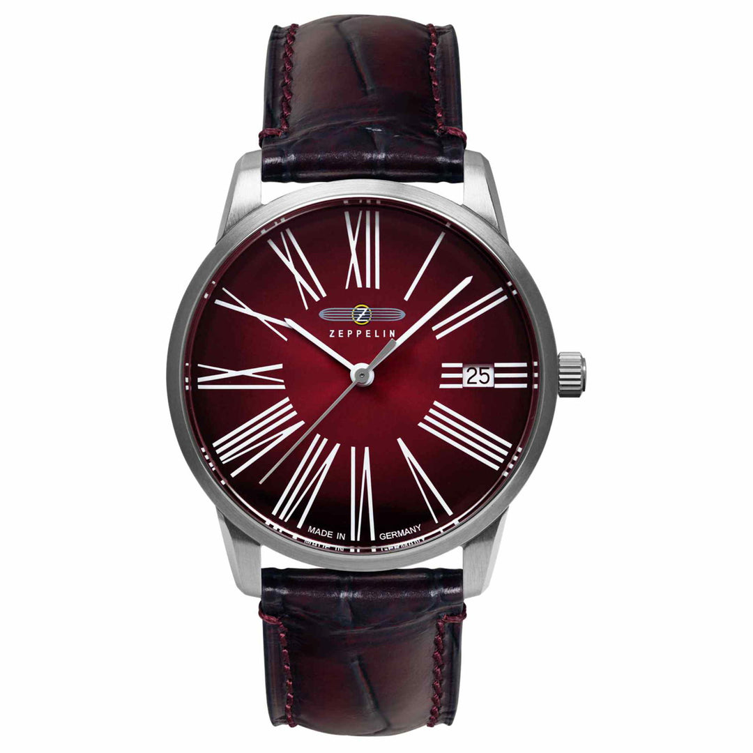 Zeppelin 8345-5 Women's Flatline Bordeaux Strap Wristwatch - H S Johnson