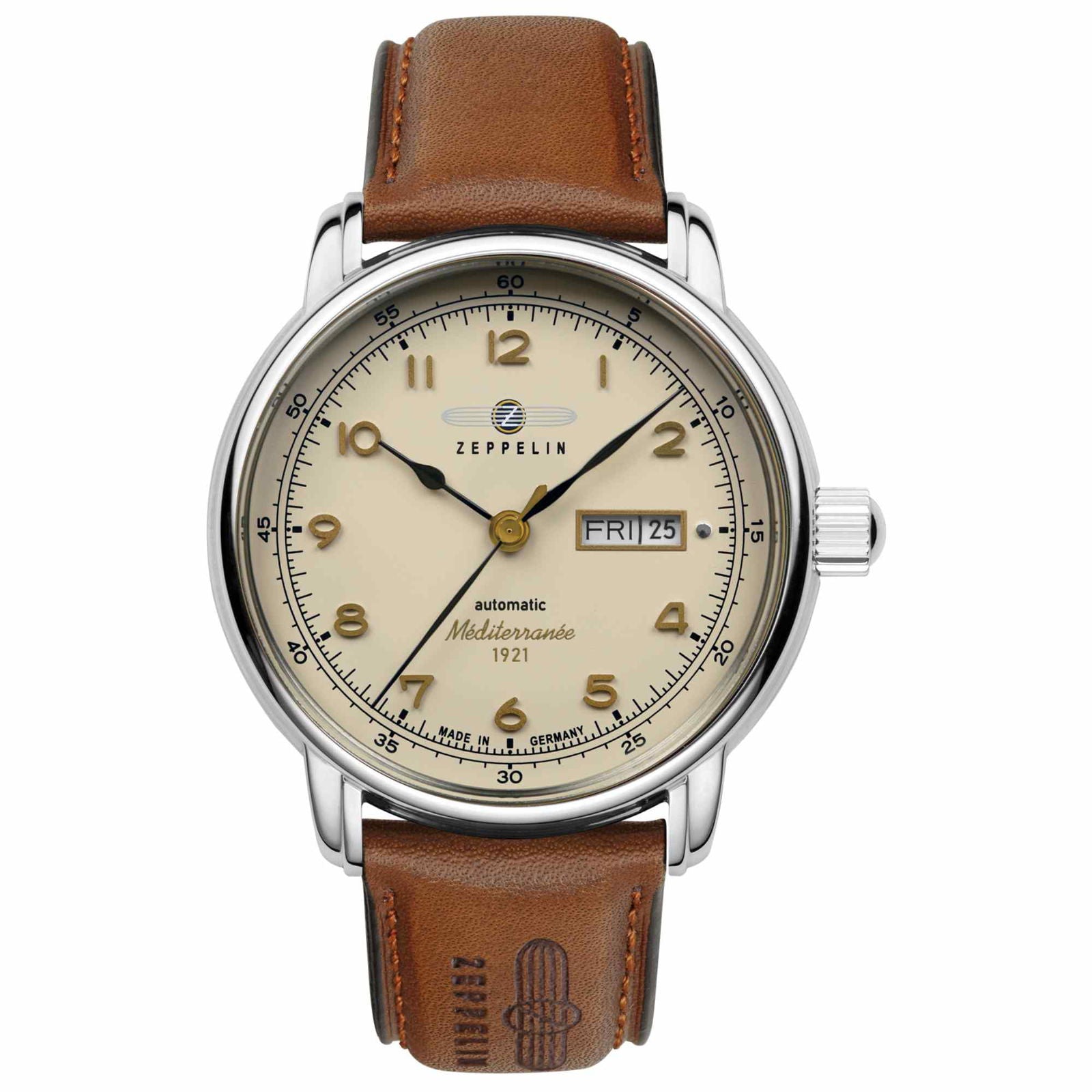 Zeppelin 9664 5 Men s Mediterranee Day Date Automatic Wristwatch HS Johnson H S Johnson