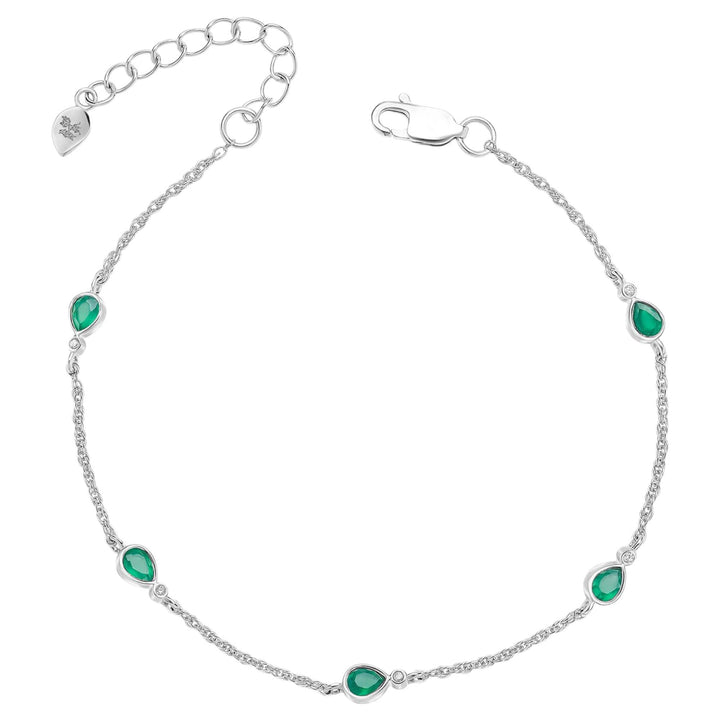 Laura Ashley B5601G Thornage Flowers Station Bracelet Sterling Silver