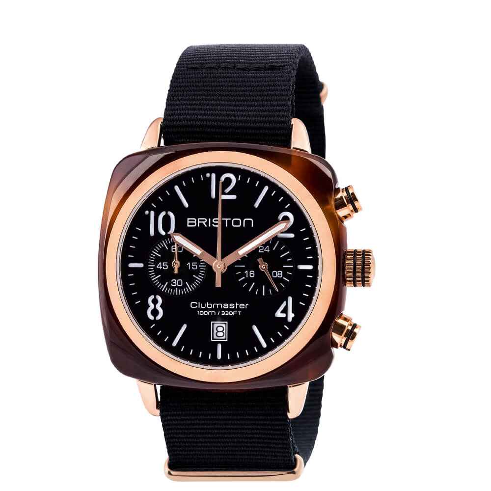 Briston Clubmaster Classic - Chrono - Rose Gold - Noir 14140.PRA.T.1.NB Watch
