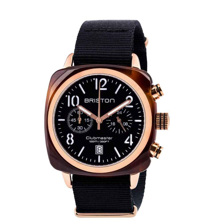 Briston Clubmaster Classic - Chrono - Rose Gold - Noir 14140.PRA.T.1.NB Watch