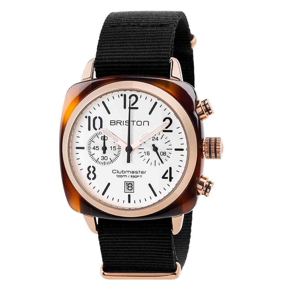 Briston Clubmaster Classic - Chrono - Rose Gold - Blanc 17140.PRA.T.2.NB Watch