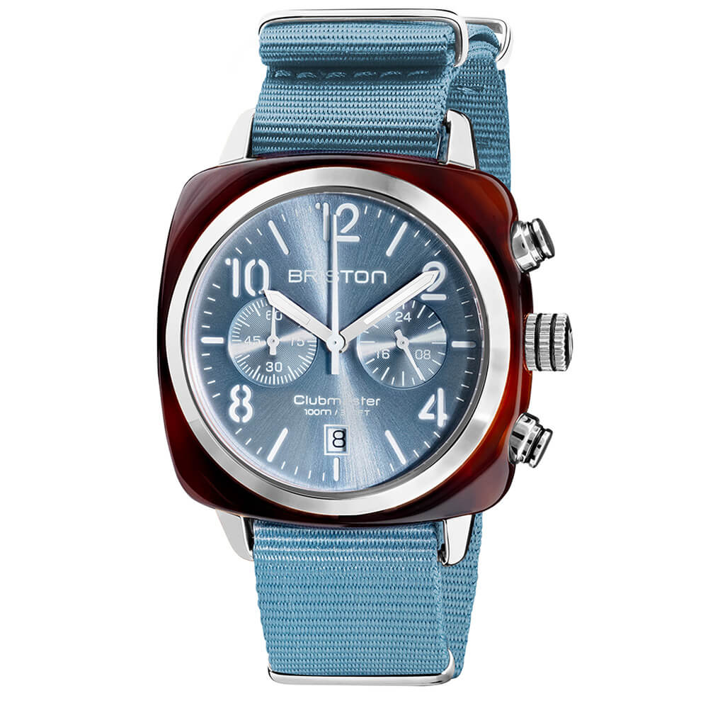 Briston Clubmaster Classic - Chrono - Bleu glacier 19140.SA.T.25.NIB Watch