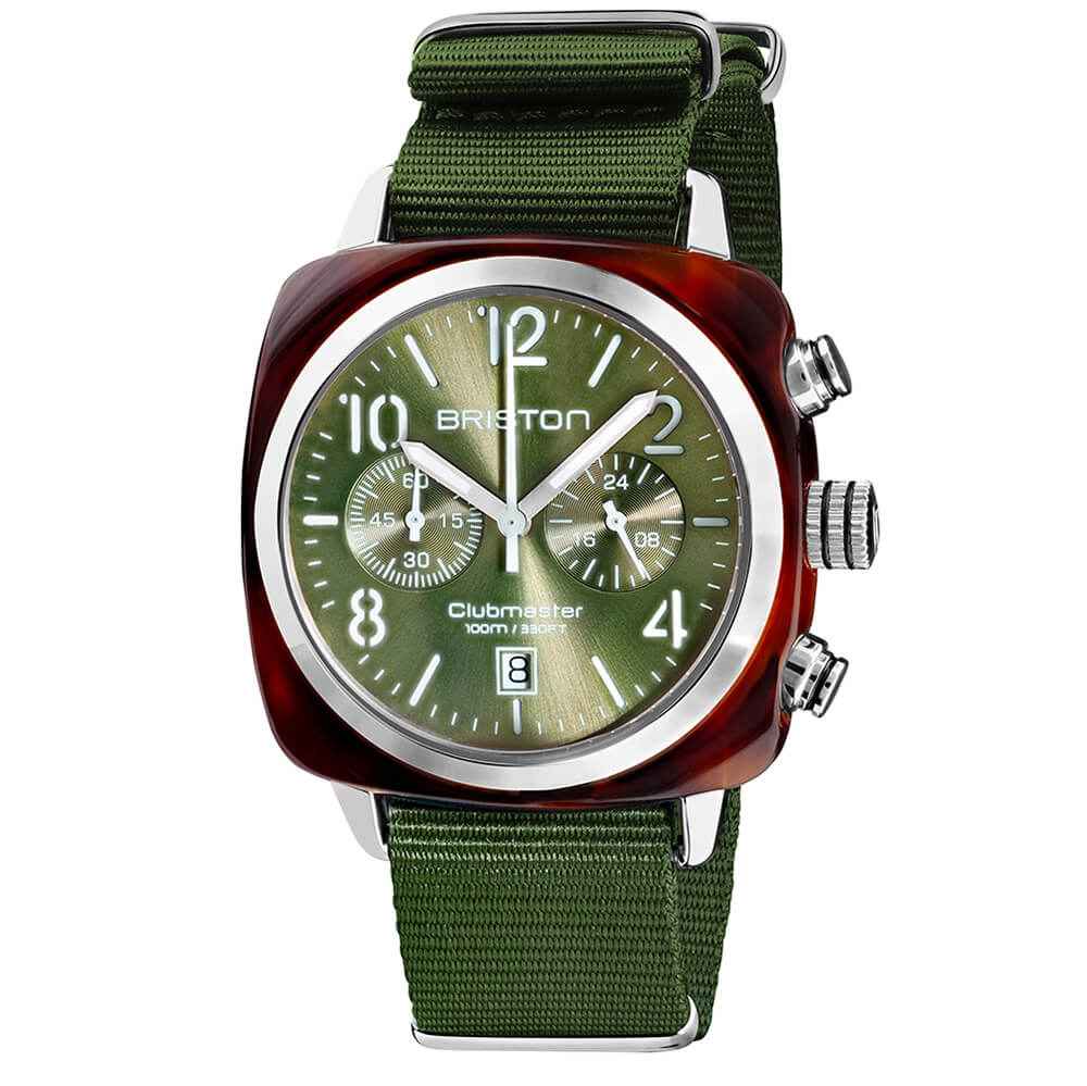 Briston Clubmaster Classic - Chrono - Vert Olive 19140.SA.T.26.NOL Watch