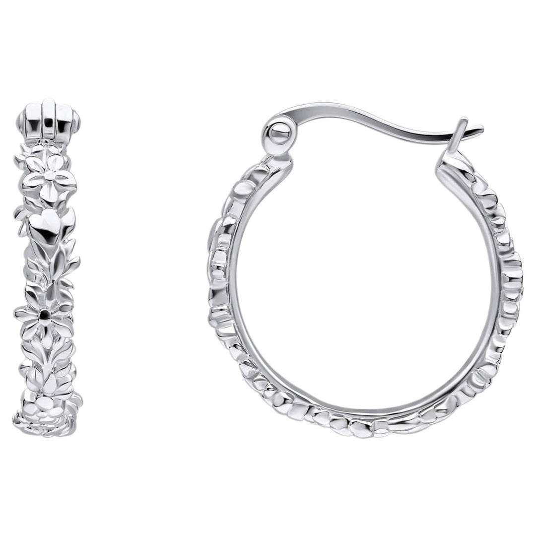 Laura Ashley E6610 Naunton Folly Hoop Earrings Sterling Silver