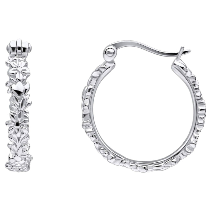 Laura Ashley E6610 Naunton Folly Hoop Earrings Sterling Silver