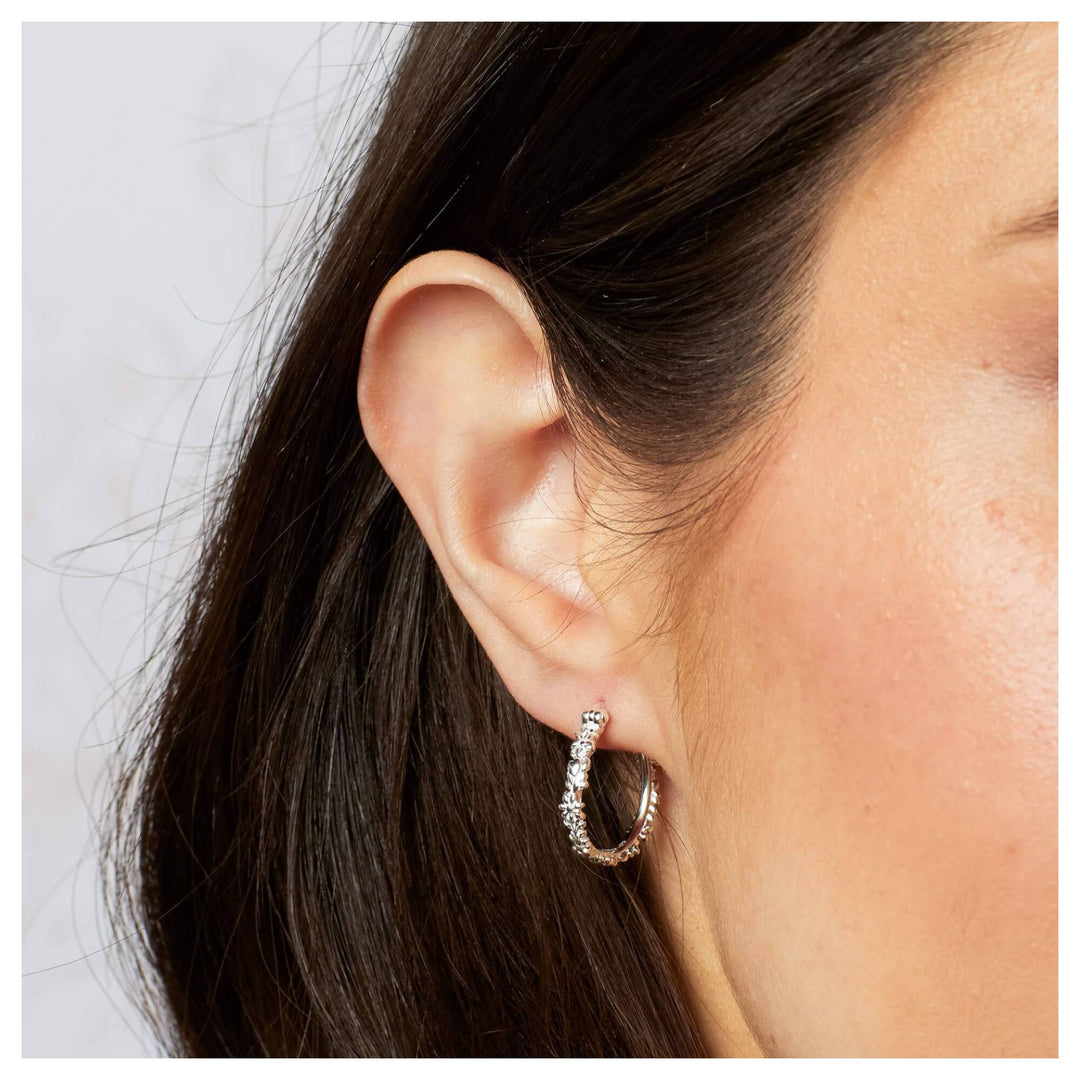 Laura Ashley E6610 Naunton Folly Hoop Earrings Sterling Silver