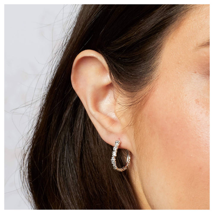 Laura Ashley E6610 Naunton Folly Hoop Earrings Sterling Silver