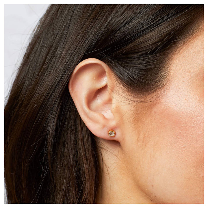 Laura Ashley E6613P Petal Set Semi-Precious Stud Earrings Sterling Silver