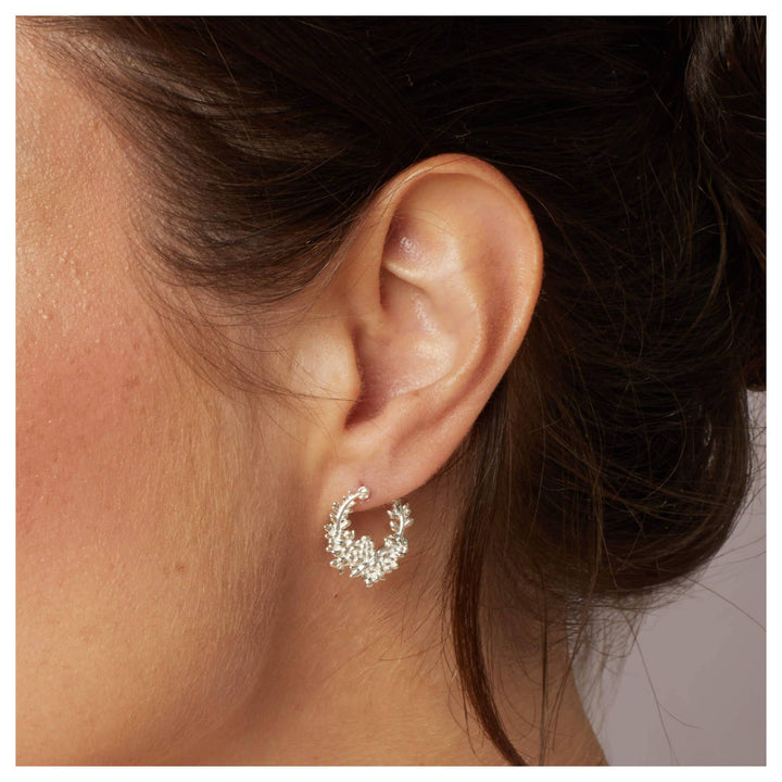Laura Ashley E6693 Cathedine Hoop Earrings Sterling Silver
