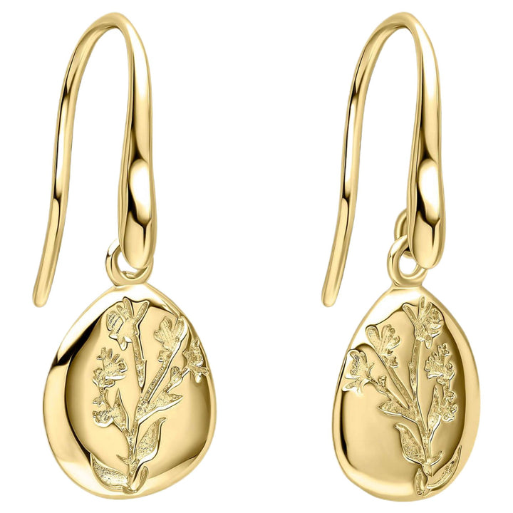 Laura Ashley E6694 Farlington Flowers Hook Earrings Sterling Silver