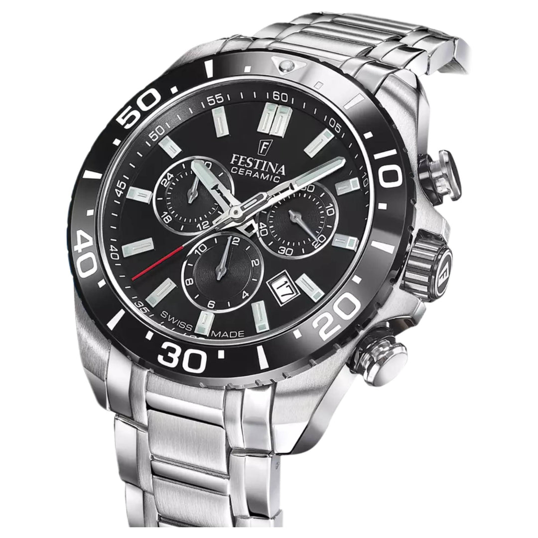 Festina Swiss Made F20042/4 Men's Ceramic Analogue Quartz Chronograph Watch