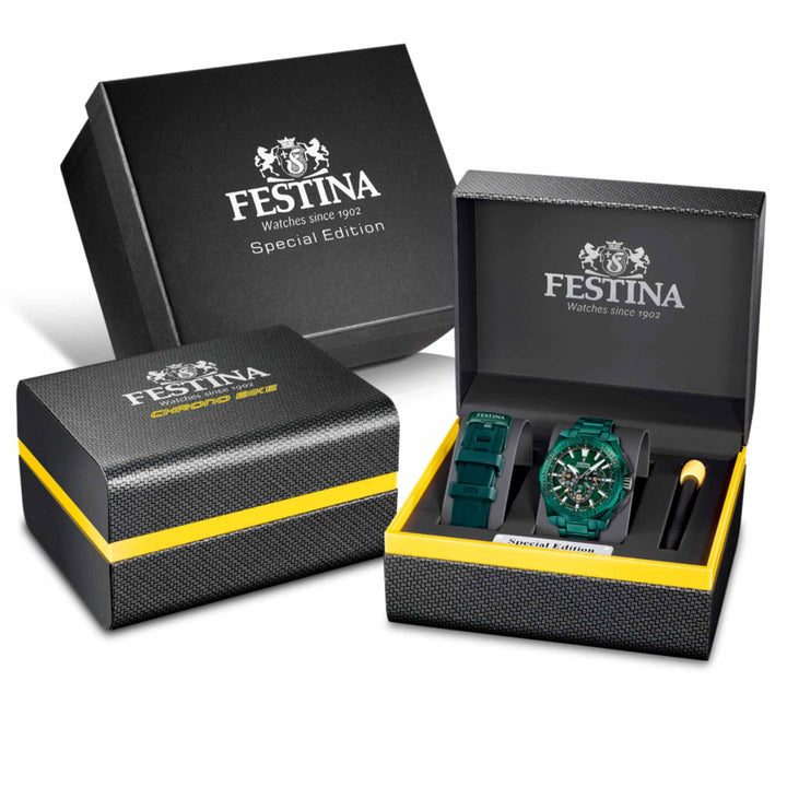 Festina F20730/1 Men's Chrono Bike Steel Bracelet Wristwatch