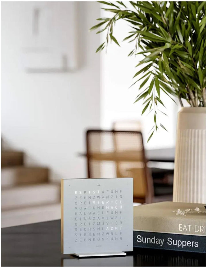 Qlocktwo T4SENSS-UK Earth 13.5 Full Metal Collection Desk Clock
