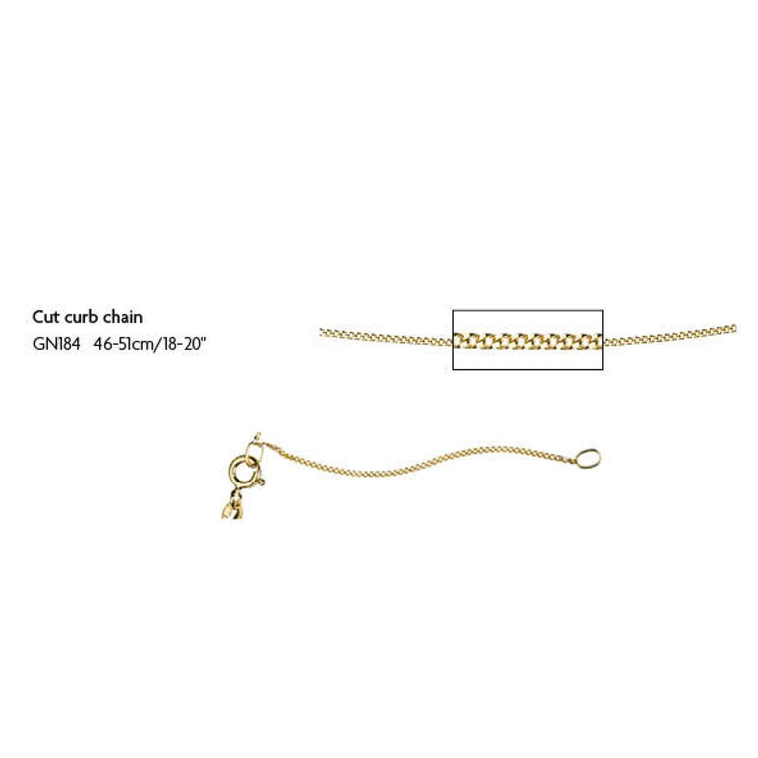 Elements Gold GN184 1mm Curb Necklace in 9ct Gold