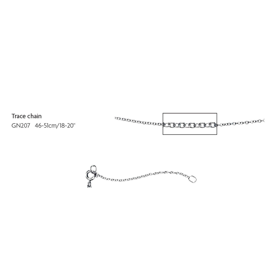 Elements Gold GN207 1.2mm Trace Chain Necklace in 9ct White Gold