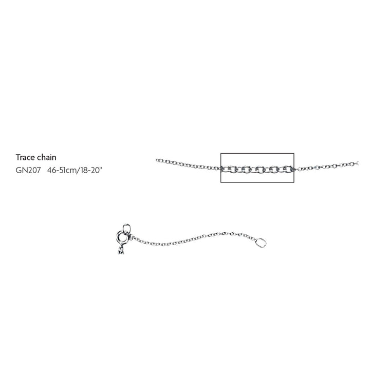 Elements Gold GN207 1.2mm Trace Chain Necklace in 9ct White Gold