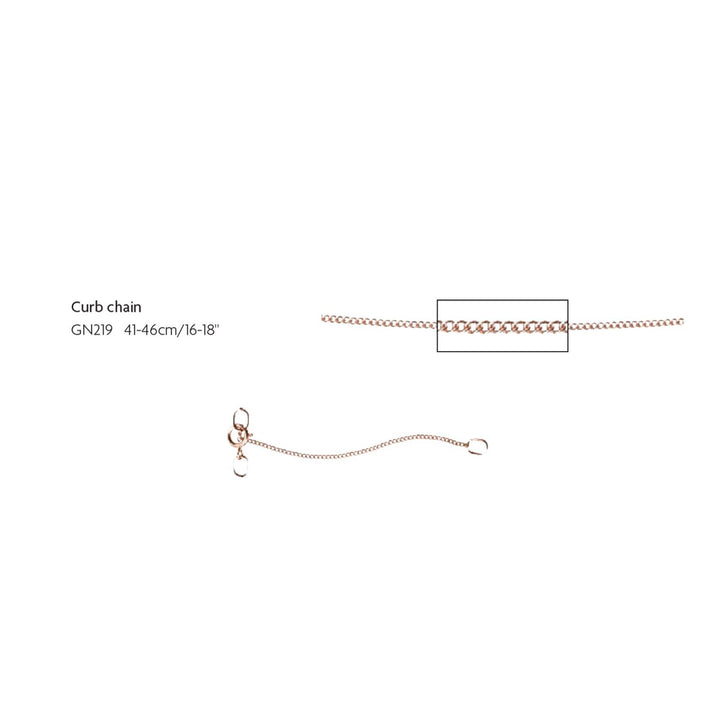 Elements Gold GN219 0.8mm Diamond Cut Curb Necklace in 9ct Rose Gold
