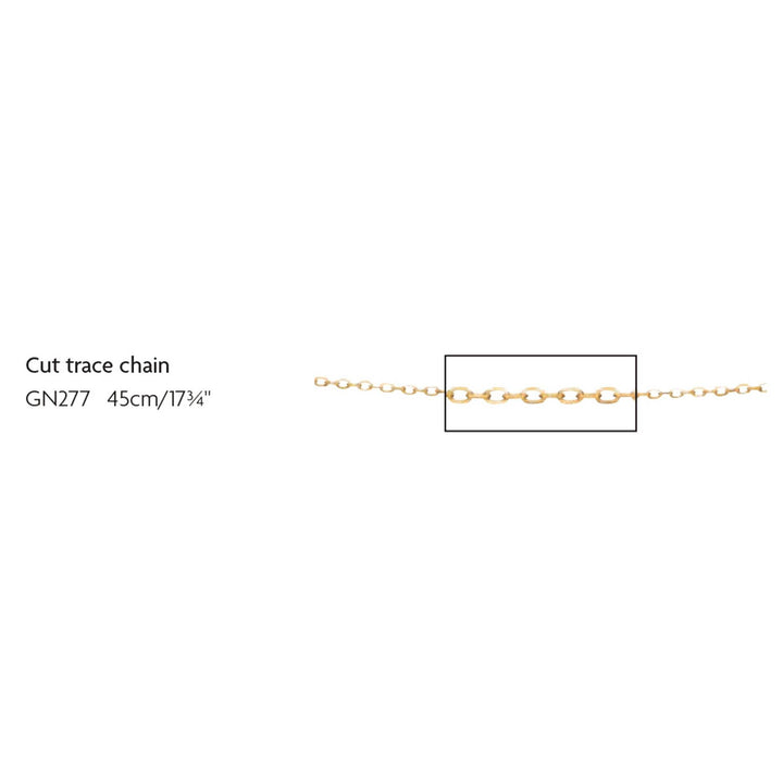 Elements Gold GN277 0.8mm Cut Trace Necklace in 9ct Gold
