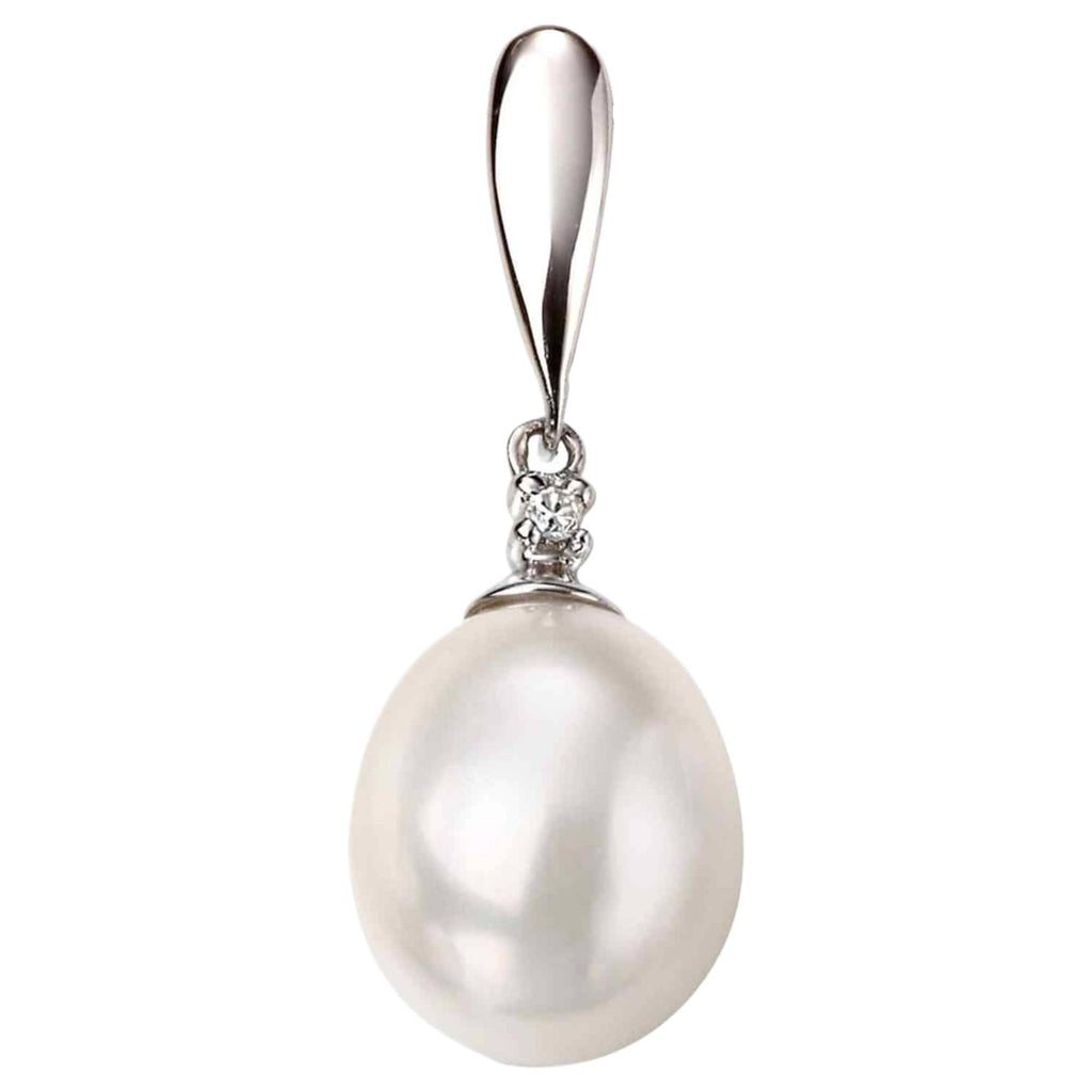 GP2018W Freshwater Pearl Diamond Drop Pendant