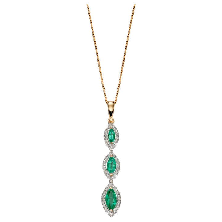 Elements Gold GP2240G Marquise Triple Drop Pendant in 9ct Gold
