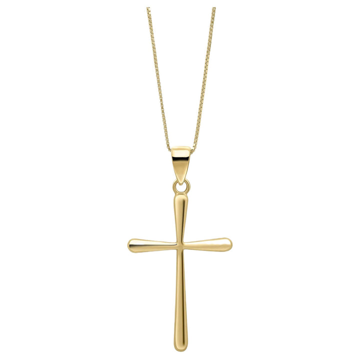 Elements Gold GP2358 Tapered Cross Pendant in 9ct Gold