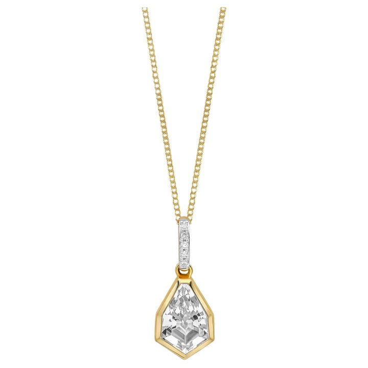 Elements Gold GP2360C Shield Cut Topaz Pendant in 9ct Gold