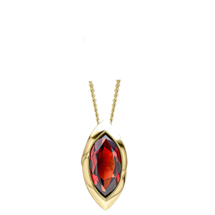 Elements Gold GP2381R Marquise Garnet Pendant in 9ct Gold