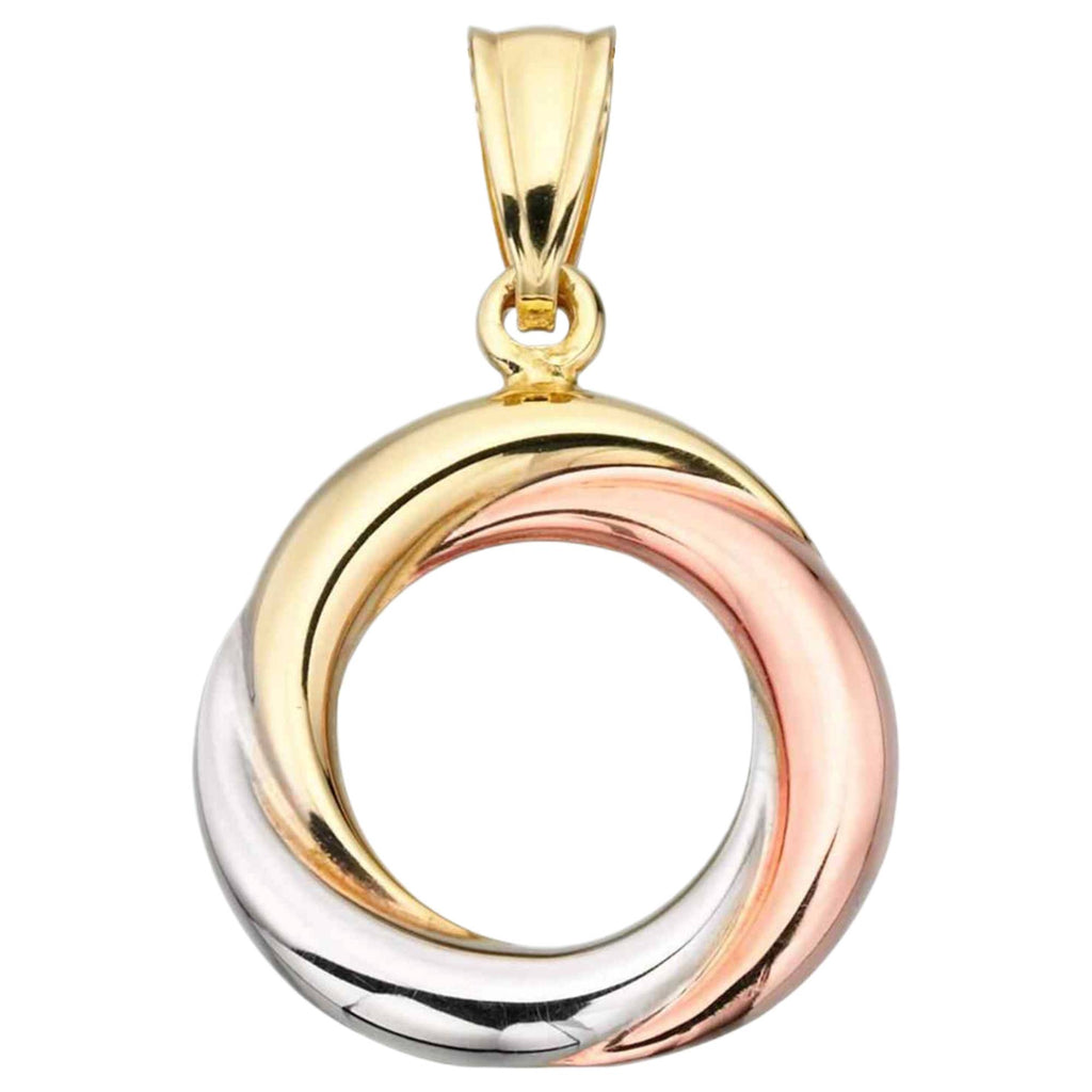 Elements Gold GP821 Tri-Metal Open Circle Pendant