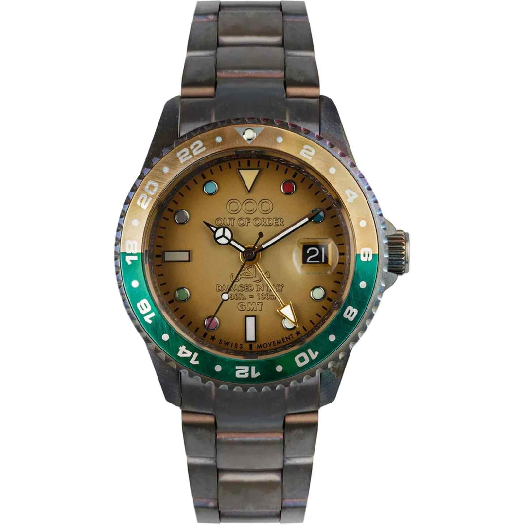 Out Of Order 001-19.MA Men's Marakesh Ultra Distressed GMT Wristwatch