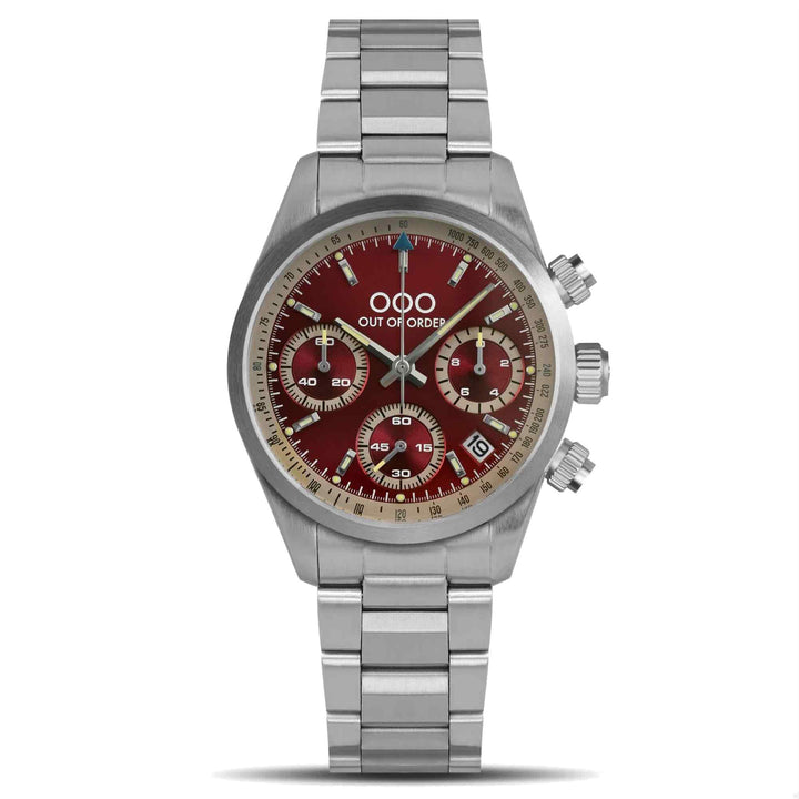 Out Of Order 001-23.RS.AC.SS Men's Red Sporty Cronografo Wristwatch