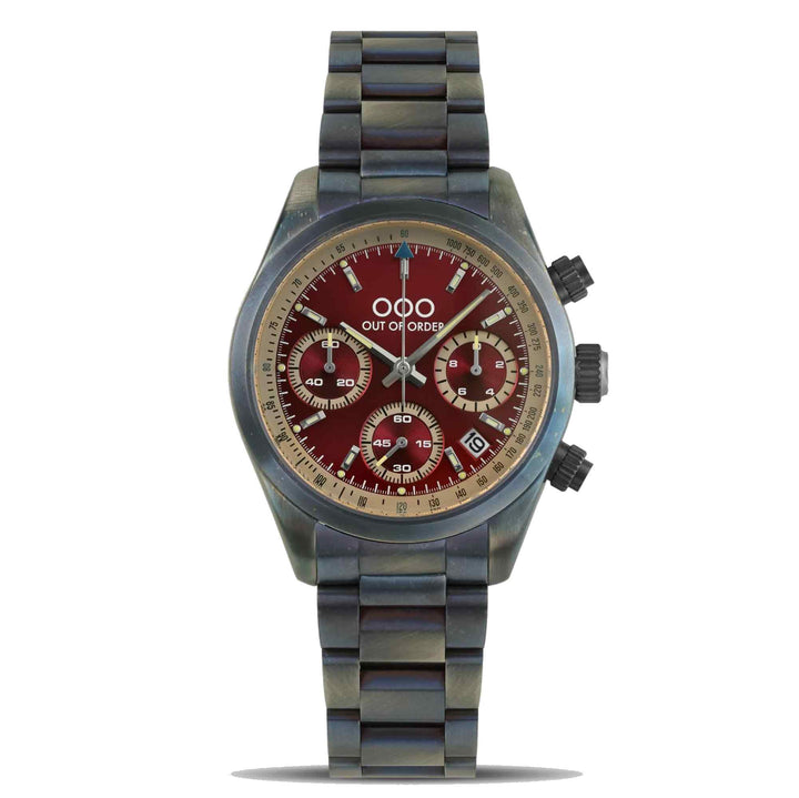 Out Of Order 001-30.RG Red Sporty Chronografo Ultra Distressed Quartz Watch