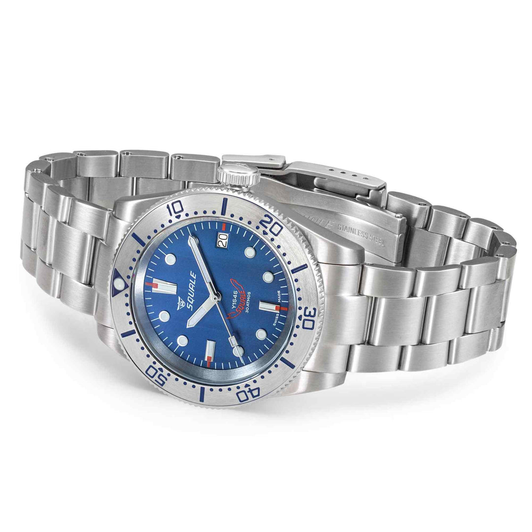 Squale 1545SSBLC.AC Blue Dial Steel Bracelet Wristwatch