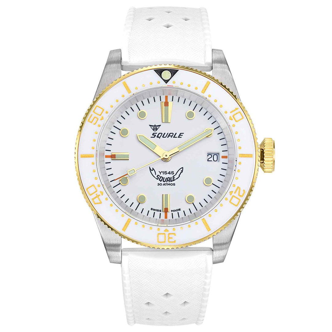 Squale 1545WTWT.HTW 1545 White Rubber Wristwatch