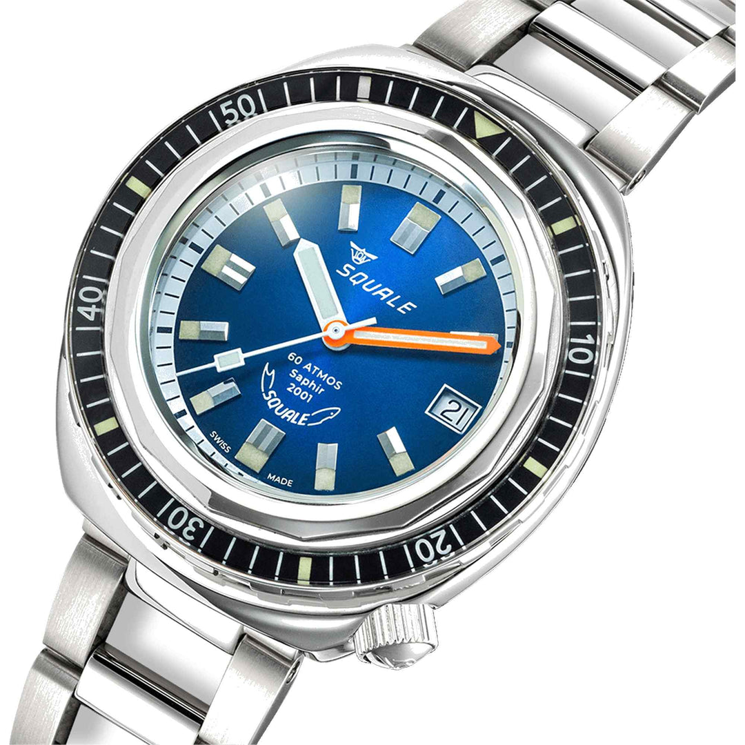Squale 2001BKBL.AC Men's 2001 Sunray Blue Automatic Wristwatch