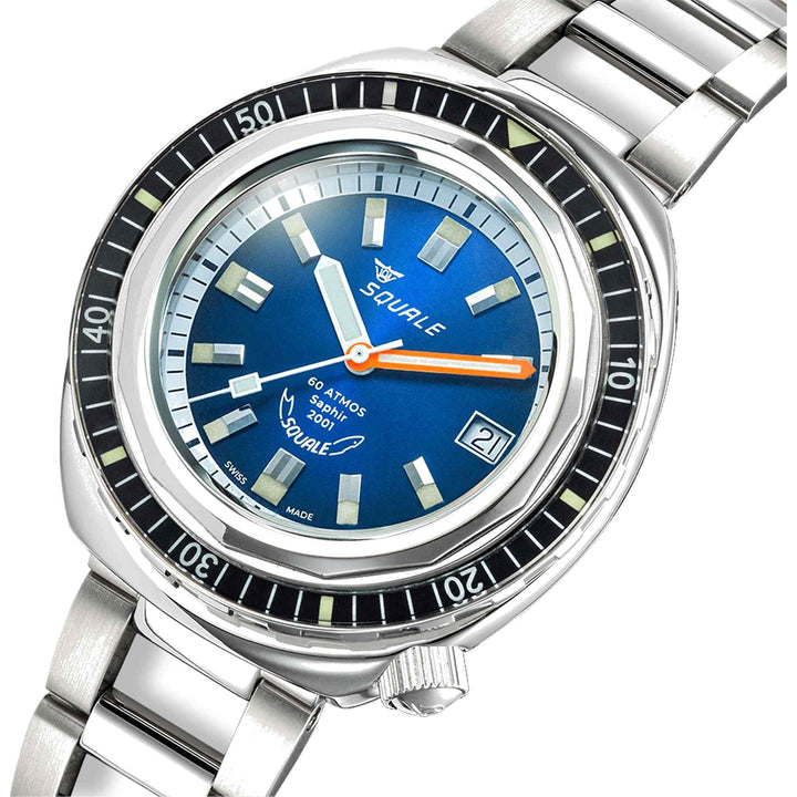 Squale 2001BKBL.AC Men's 2001 Sunray Blue Automatic Wristwatch