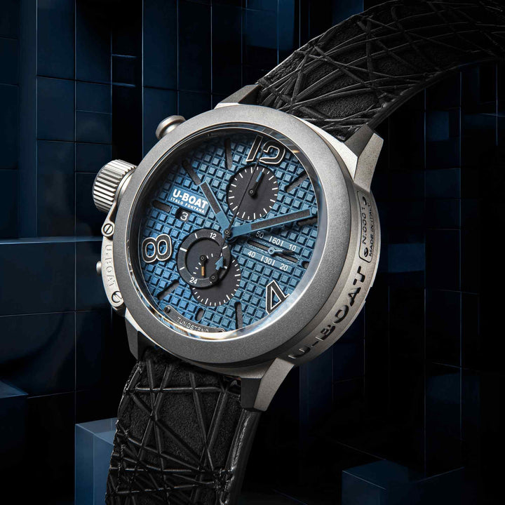 U-Boat 3003 Classico 45 Titanium Tungsten Blue Wristwatch