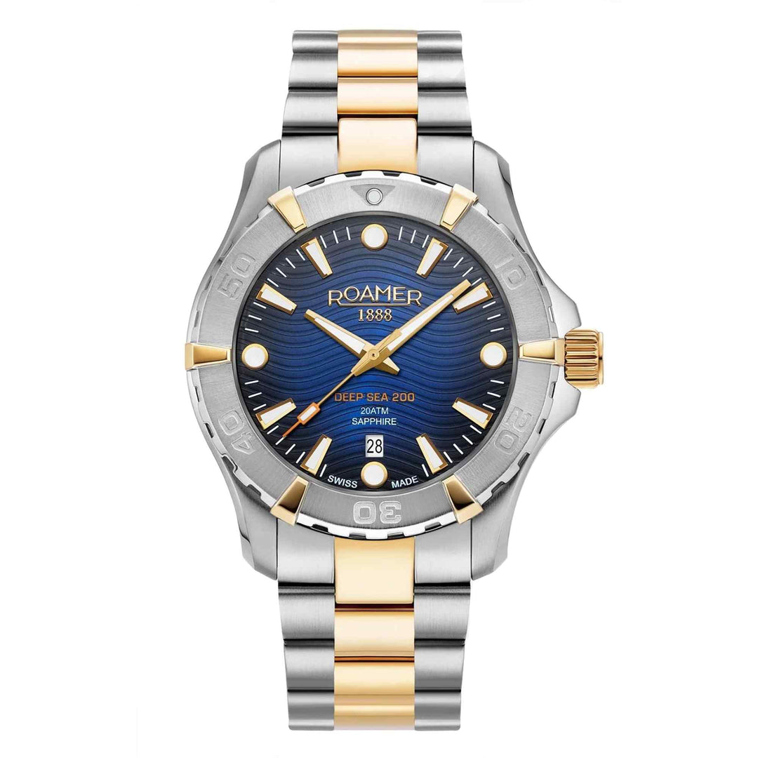 Roamer 860833 47 45 70 deep sea 200 orologio da polso con bracciale in acciaio bicolore | hs johnson (7916510576866)