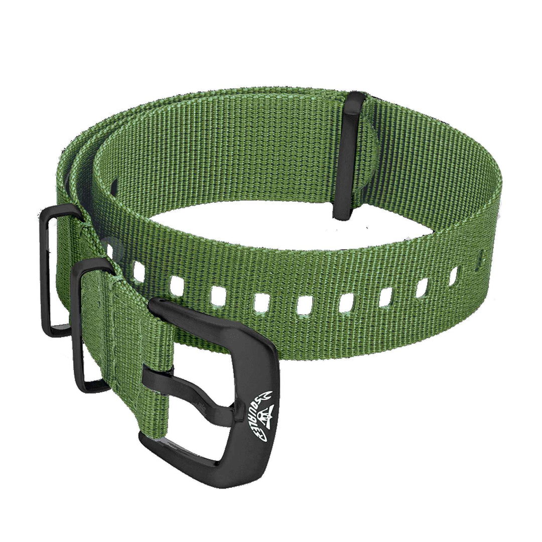 Squale CNAGRPVD22 Green 22mm Strap With PVD Coated Buckle | H S Johnson (7797527740642)