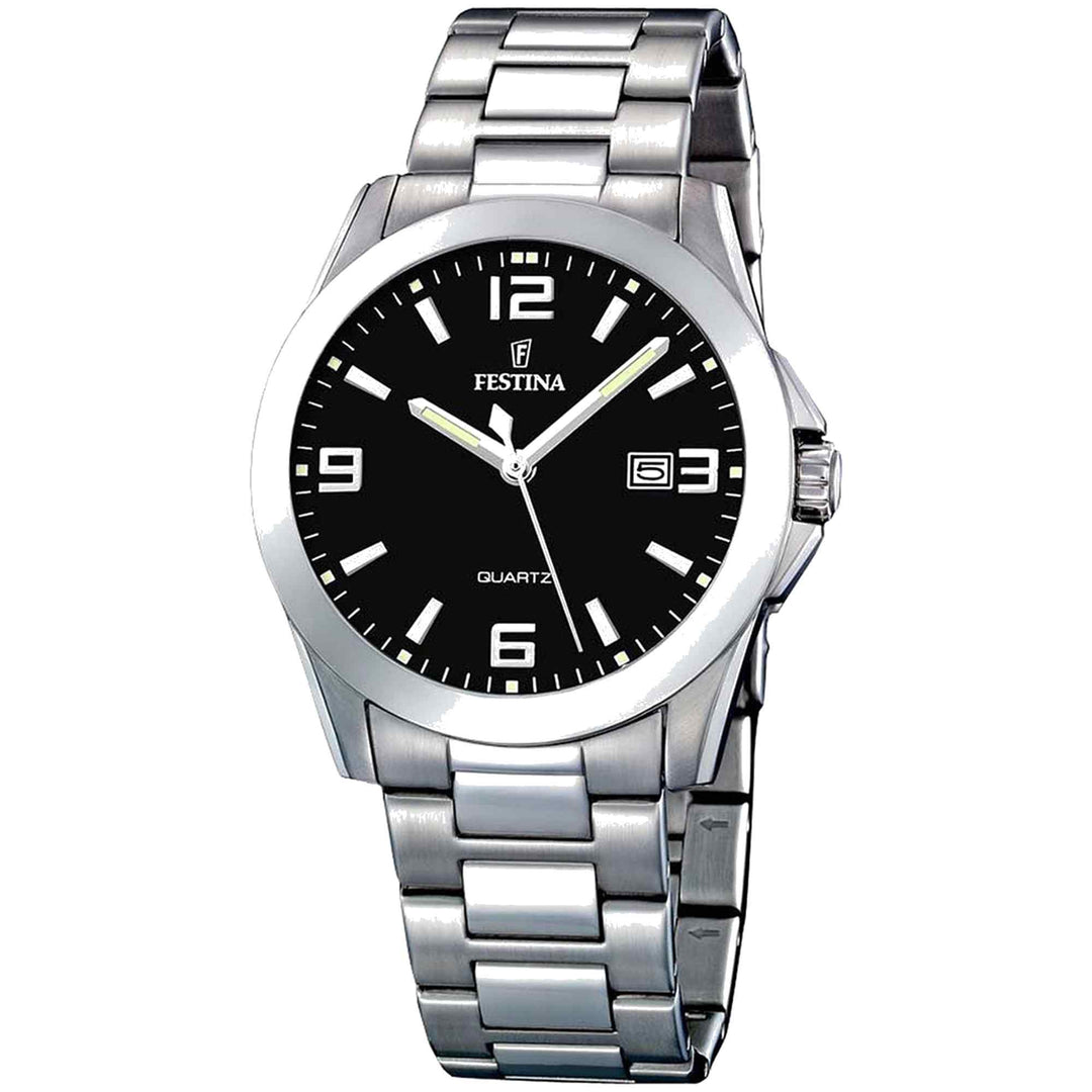 Festina F16376/4 Men's Classic Black Dial Wristwatch
