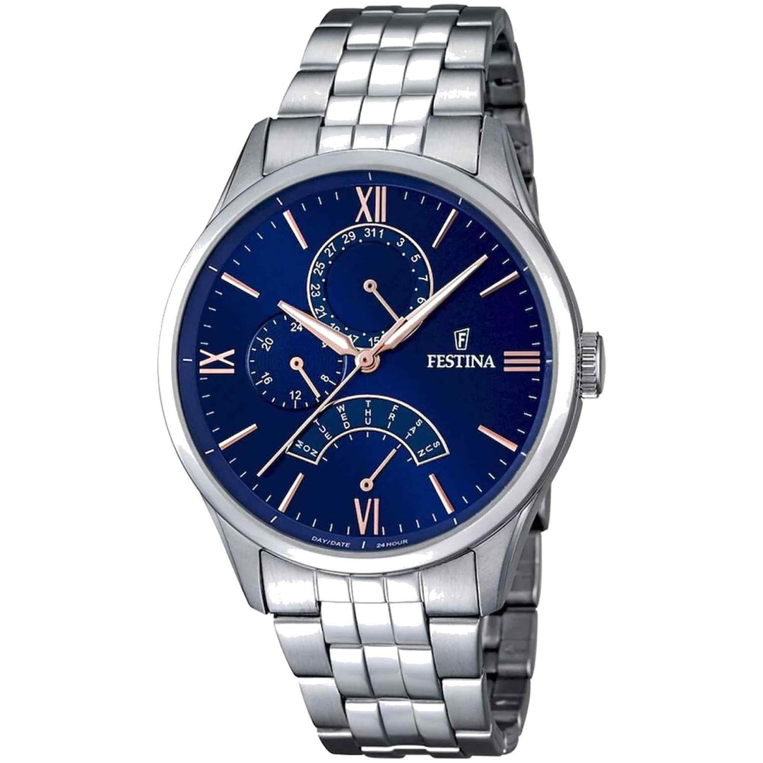 Festina F16822/3 Men's Retro Blue Dial Wristwatch