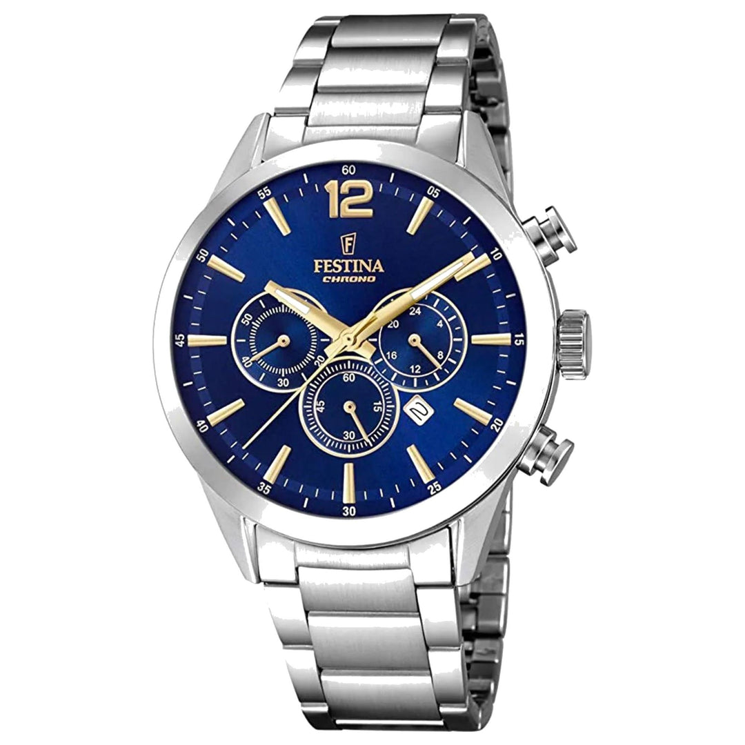 Festina F20343/2 Men's Timeless Chronograph Blue Dial Wristwatch