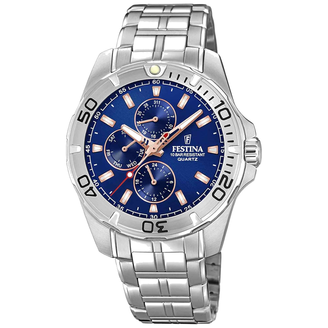 Festina F20445/5 Men's Blue Dial Multi-Function Wristwatch