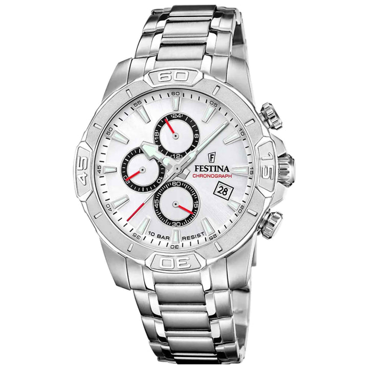 Festina F20704/1 Men's White Timeless Chronograph Wristwatch